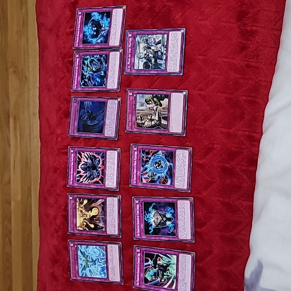 Set of 11 Yu Gi Oh Trading Trap Cards (Purple Thunder to UA)